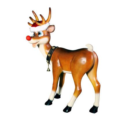 Design Toscano Santa's Red-Nosed Christmas Reindeer Statue: Standing Large NE90078